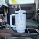 Jeep Wave 40 oz Stainless Steel Tumbler w/Straw Water Bottles