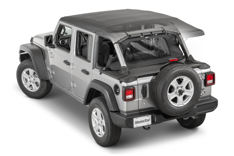 MasterTwill WindStopper & Tonneau Cover Combo, Black Diamond, by MasterTop (2018+ Wrangler JLU 4-Door Hard Top Models)