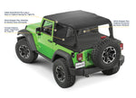 MasterTwill Cable-Style Bimini Top, WindStopper Plus and Tonneau Cover Combo by MasterTop ('07 - '09 Wrangler JK 2-Door)