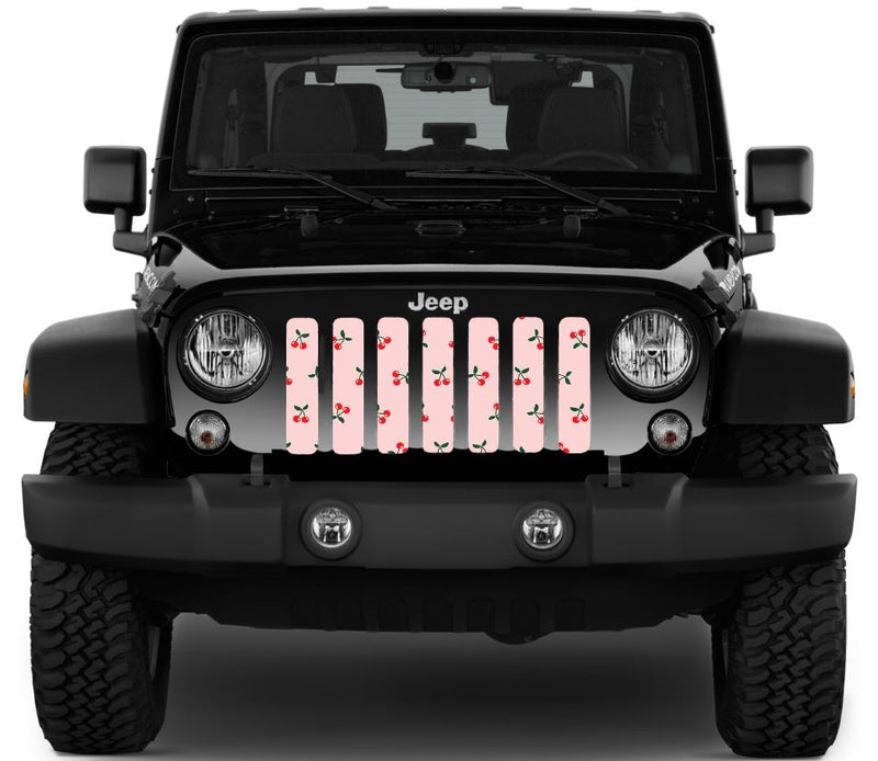 Pink Cherries Jeep Grille Insert